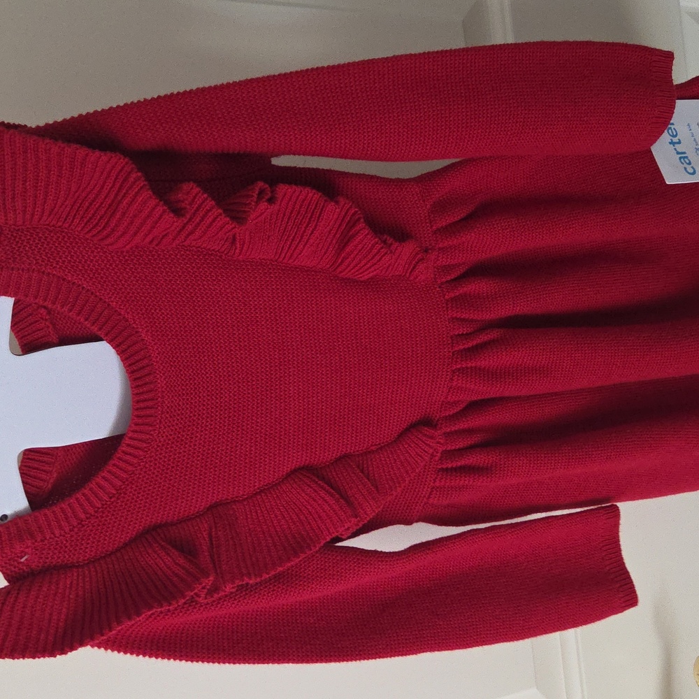 Carter's Vibrant Red Ruffle Dress - Picture 3 of 12